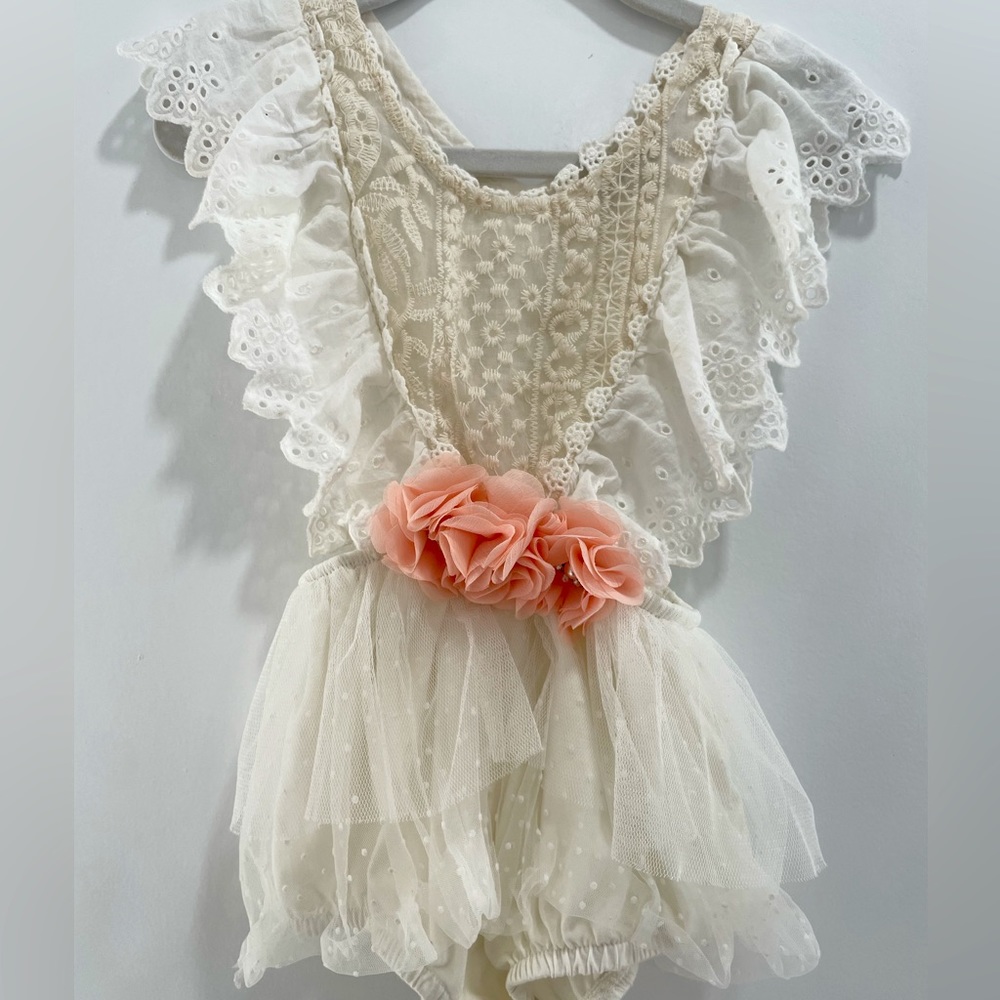 BABY GIRL | 6-12 M | BOHO CHIC OFF WHITE FIRST BIRTHDAY DRESS